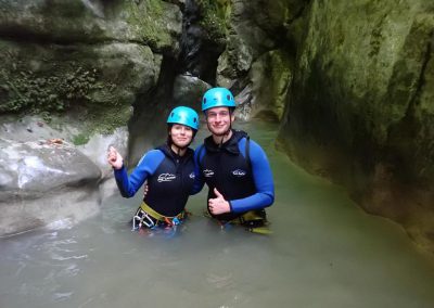 couple canyoning canyon Angon Annecy